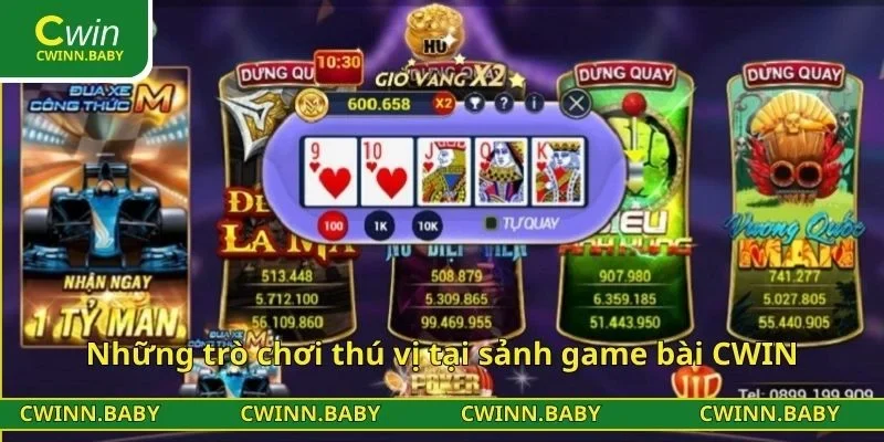 Những trò chơi thú vị khi tham gia sảnh game bài CWIN